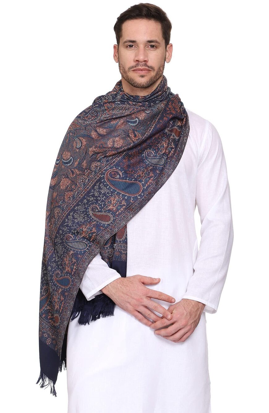 4306 Paisley Design Woven Poly Wool Blend Gents Shawls, Muffler, Stoles